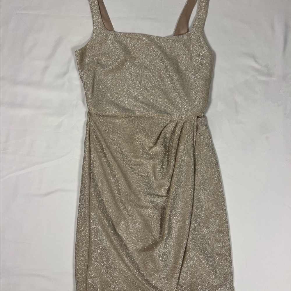 Mi Ami Gold Metallic Bodycon Dress Size M